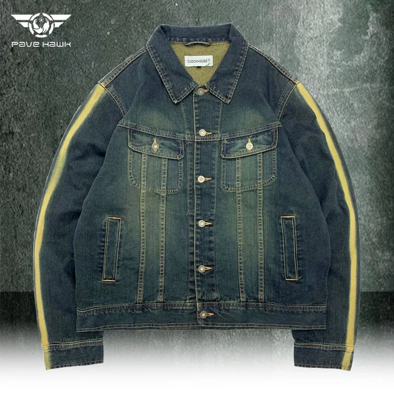 

Tactics Retro Jean Jackets Men Causal Short Denim Coats Fashion Cowboy Outerwear Washing Cotton Spring Autumn Coat Chaqueta