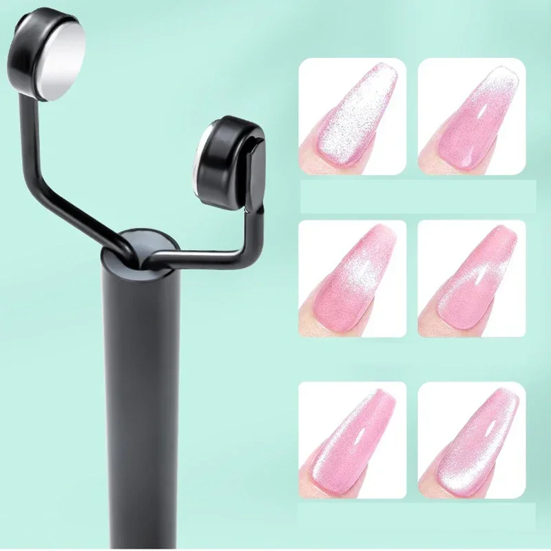Magnetic Nail Art Tools Cat Eye Nail Tool Magnetic Nail Tools Magnetic Nail Pen Nail Care Tools Y-Shaped Strong Magnetic Cat Eye Nail Art Tools Double Head Nail UV Gel Polish Magnetic Attraction Effect Manicure Magnet Stick