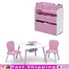 4-Piece Toddler Playroom Furniture Set Table Chairs Toy Organizer Kids Playroom Storage Furniture Unisex Childrens Play Area 1
