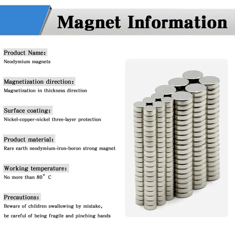 Super Powerful Round Magnet Neodymium Magnet NdfeB N35 Strong Permanent Magnetic imanes Refrigerator Magnet 5x2 6x3 10x2 10x3mm - Image 2