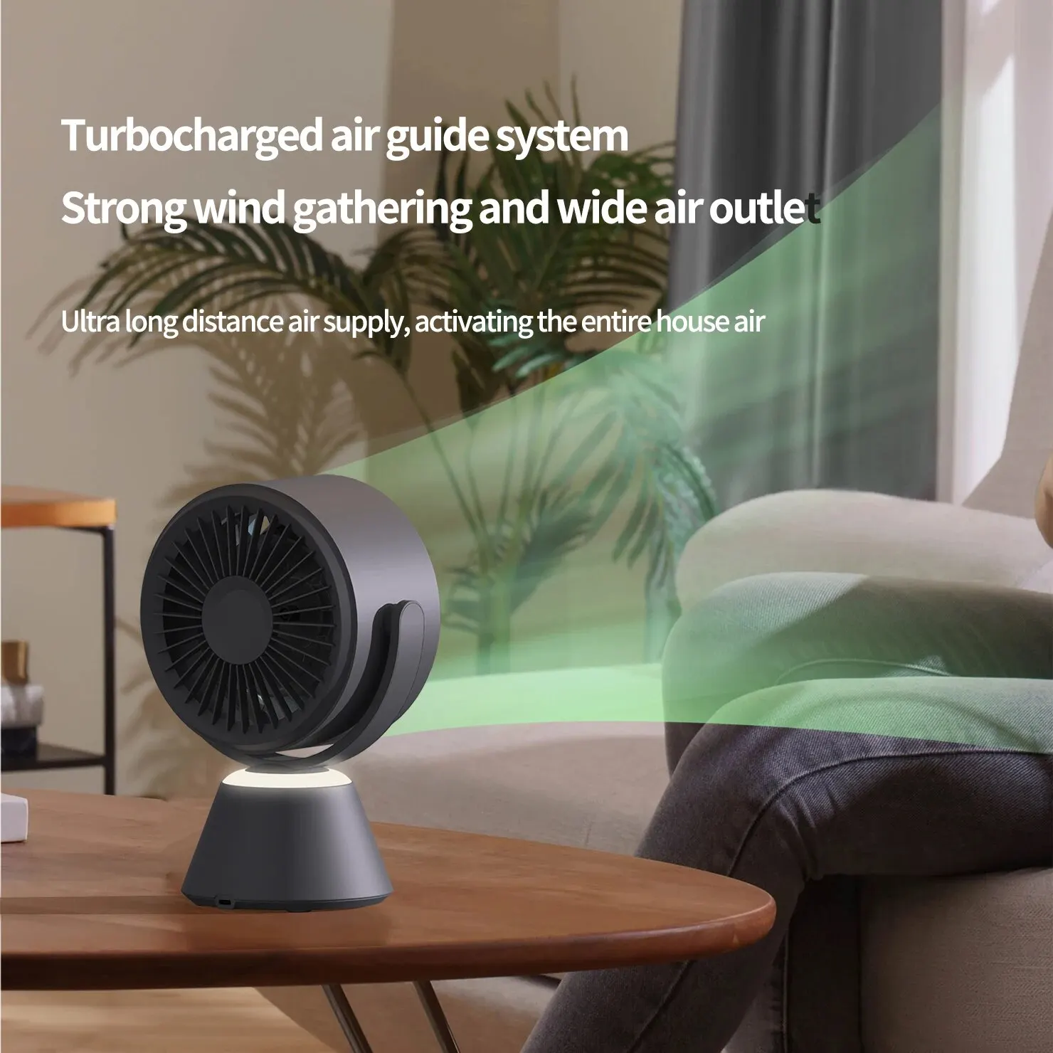 2024 New Desktop Digital Display Electric Fan for Home, Silent Atmosphere, Night Light, Small Fan, Office, High Speed Turbo Fan