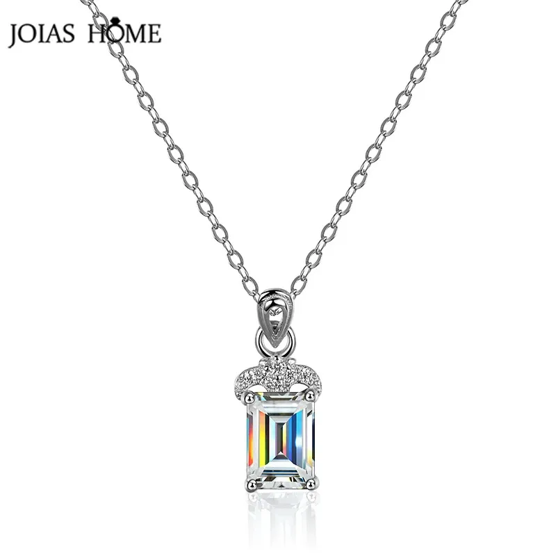 

JoiasHome Luxury 1 Carat S925 Sterling Silver Moissanite Necklace For Women Simple Style Square Shape Pendant Necklace Jewelry