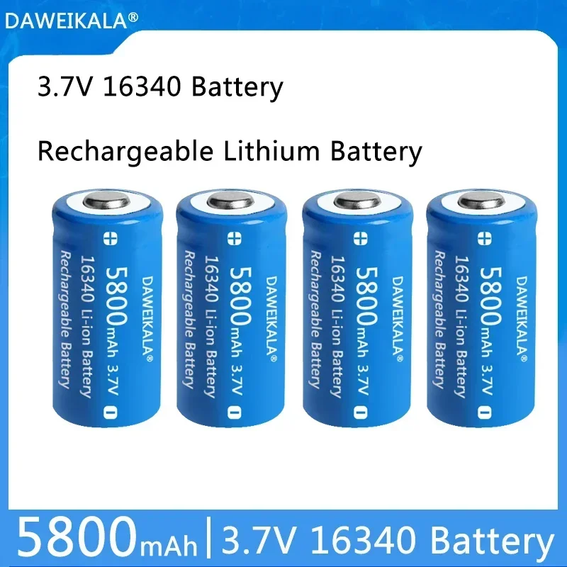 4 Piles Rechargeables CR123 USB - 850 MAh Li-Ion Avec Port Type C - PowerSmart