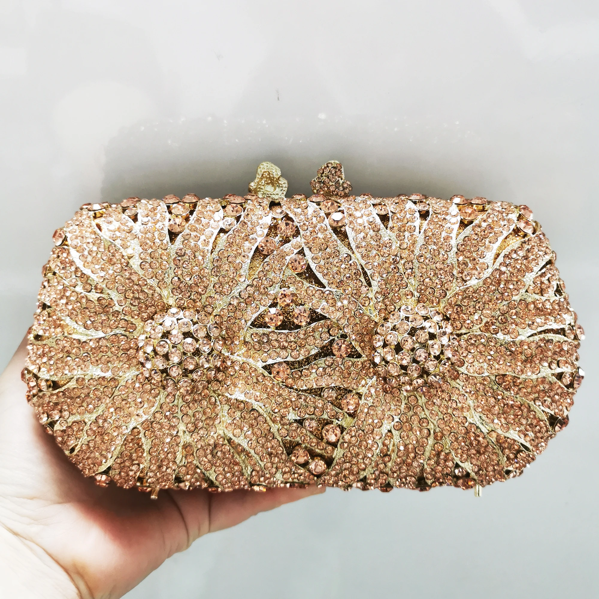 

Свадебный Кошелек цвета шампанского/золота, вечерние сумки, Хрустальный Minaudiere, WHTUOHENG, женские бриллиантовые Коктейльные сумки