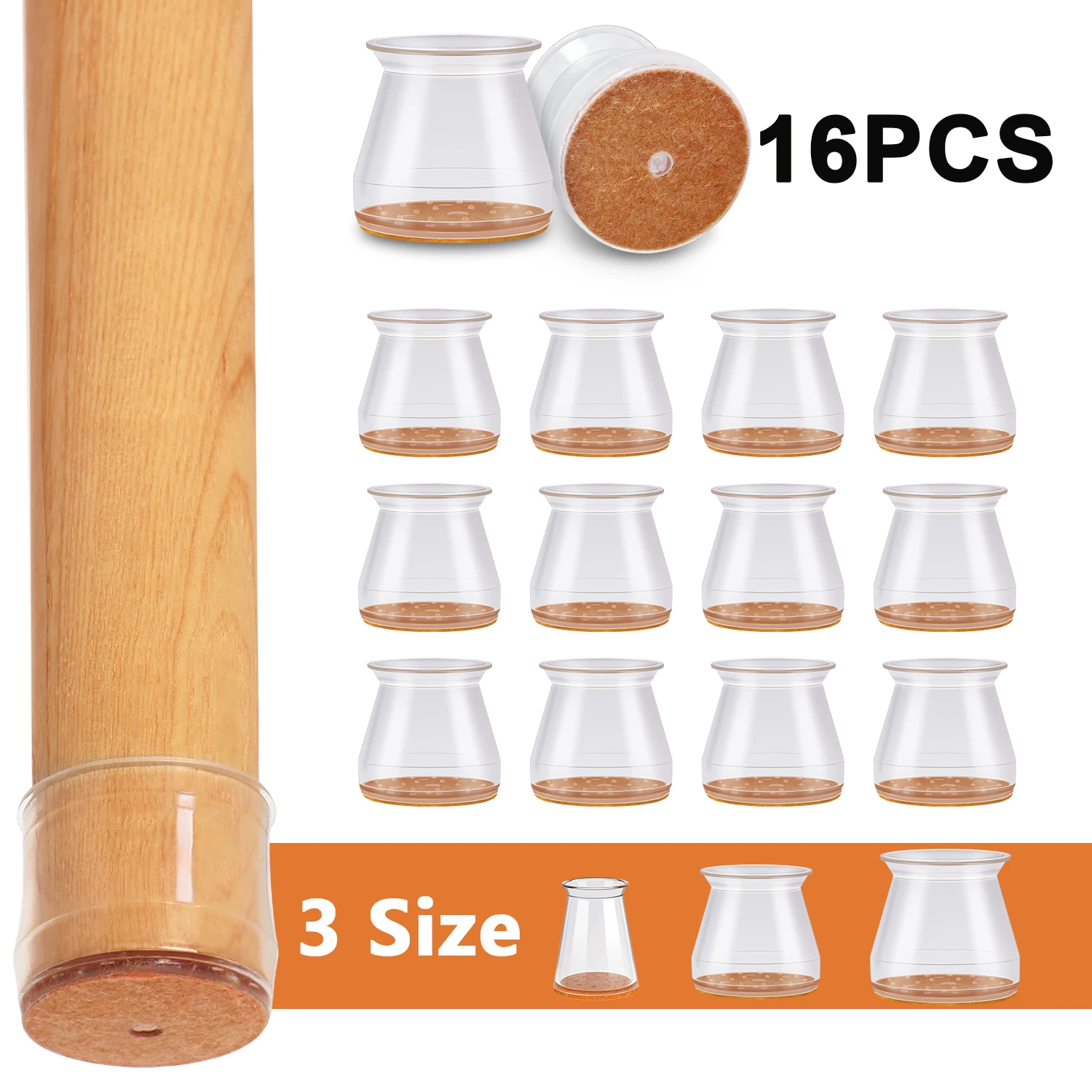 Chair Leg Protector 16/24 Pcs Round Chair Leg Protector Silicone Chair Leg Pads Furniture Protector Non Slip Reduce Noise