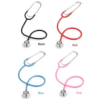Estetoscópio de cabeça dupla médico portátil estetoscópio profissional cardiologia equipamento médico estudante veterinário enfermeira 1