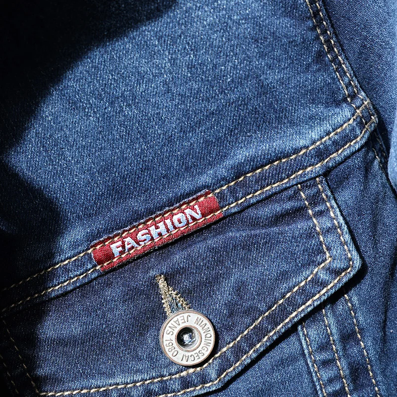 2021new Autumn Men's Blue Denim Jacket 