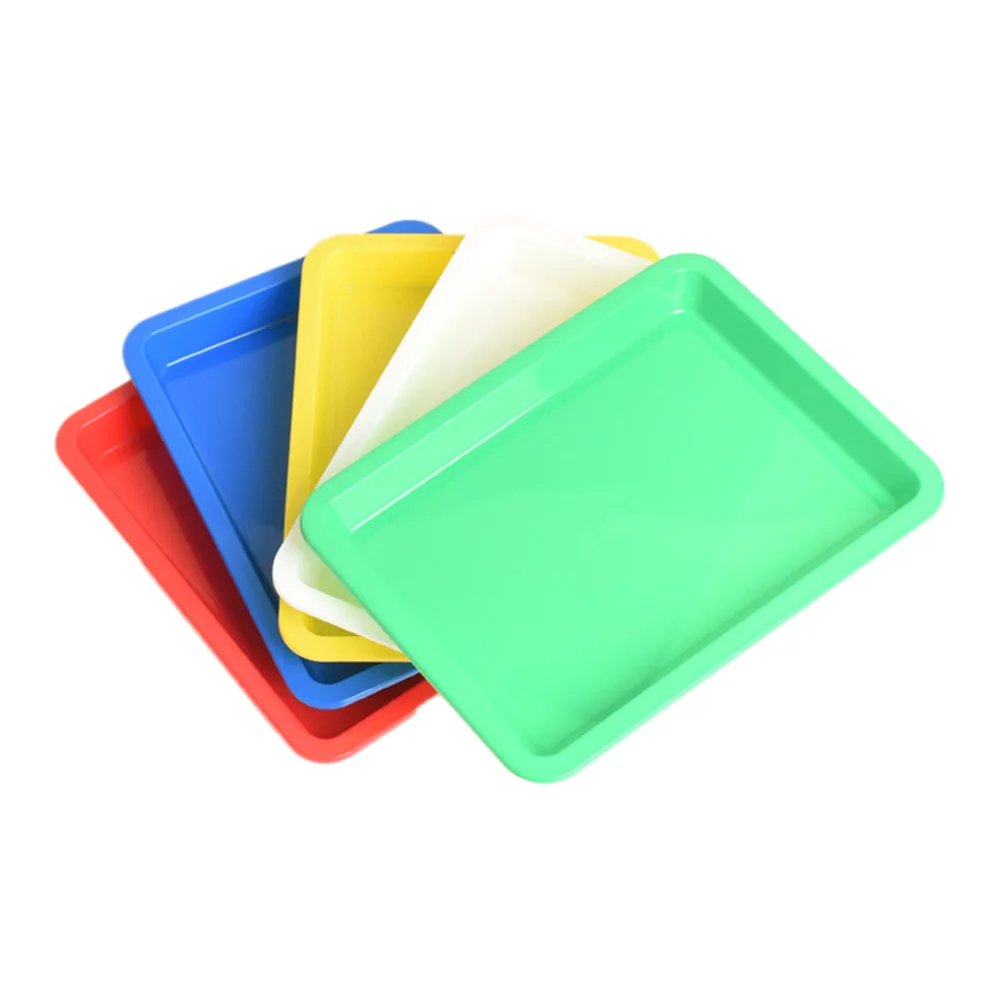 Simple Rectangular Fruit Dessert Plastic Storage Tray 5pcs for Kitchen Restaurant Hotel dining dish