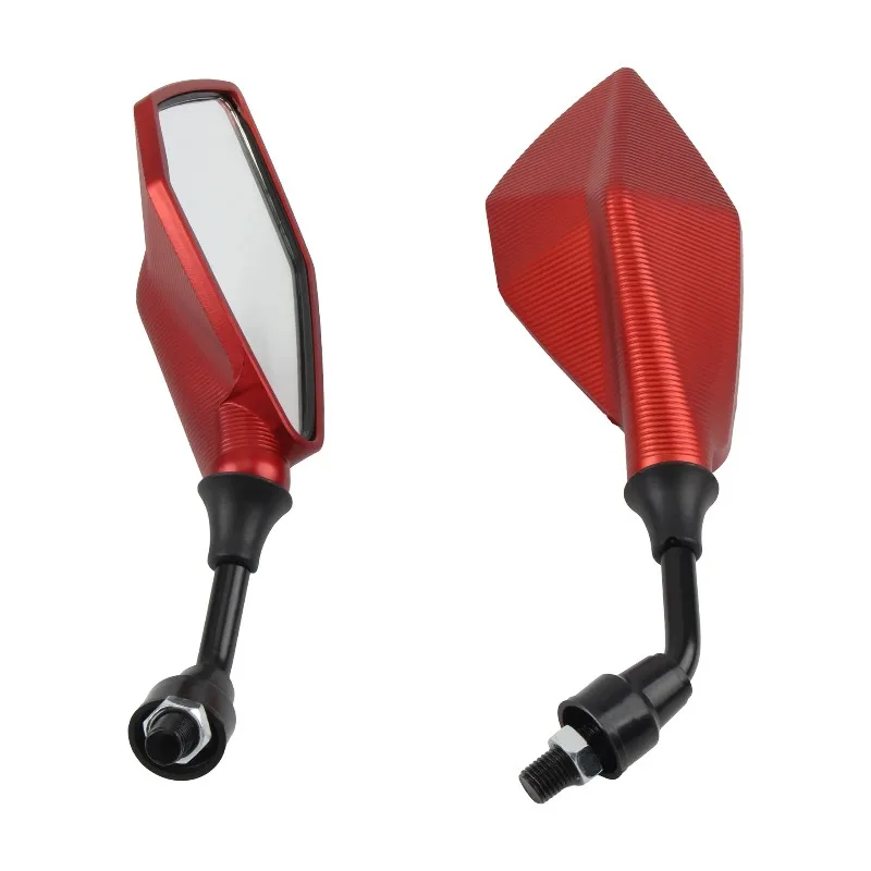 2 stücke 10mm Motorrad Rückspiegel Weitwinkel Einstellbar Fahrrad Lenker Seite Flexible Rückspiegel – Detail 9