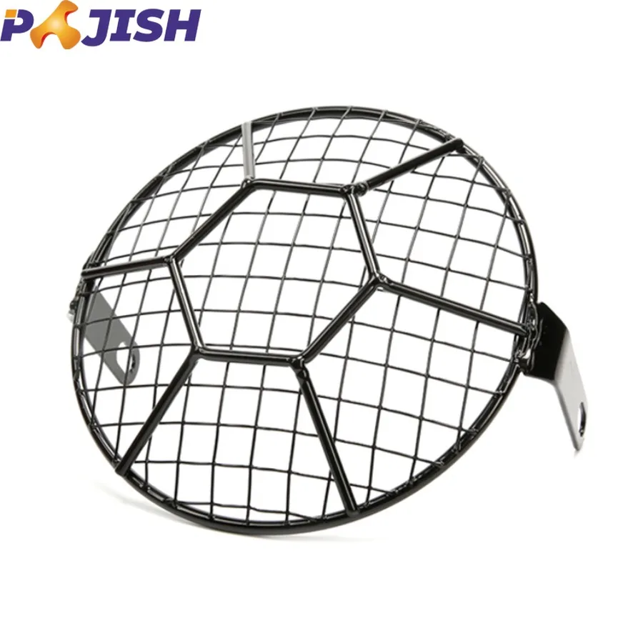 

Motorbike Accessories Black Vintage Motorcycle Headlamp Light Cover Protecter 6.5" Headlight Mesh Grill Guard for Cafe Racer