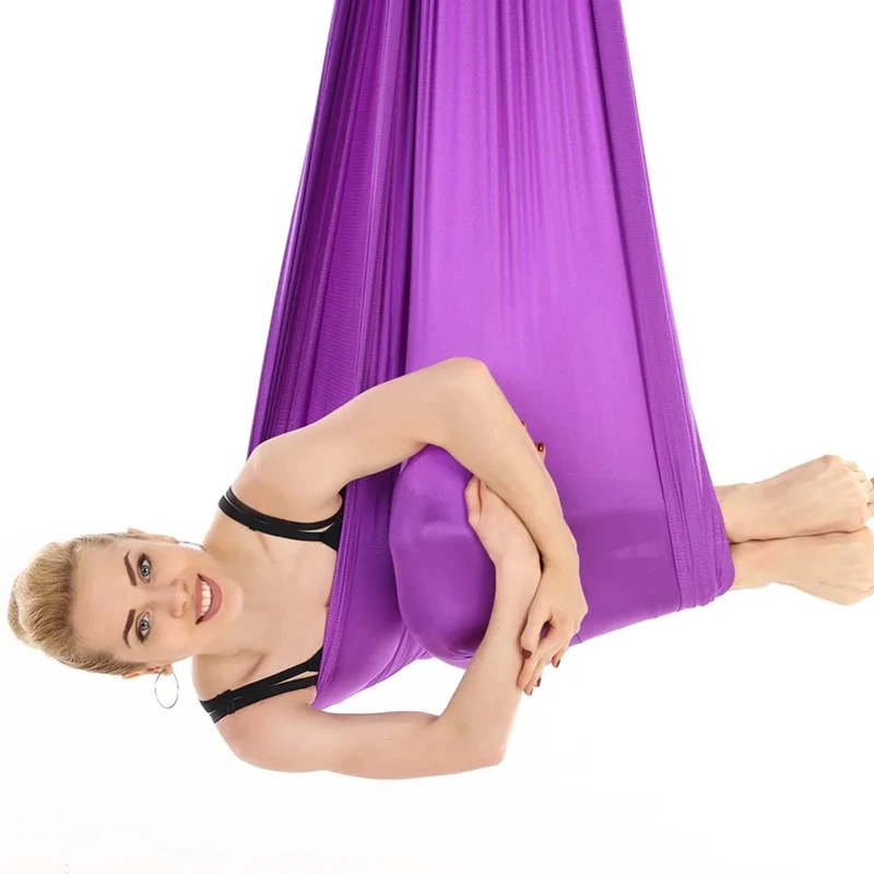 4*2.8m Full Set Aerial Silk Yoga Hammock Inversion Traction Exercises Anti-Gravity Yoga Pilates Trapeze Swing