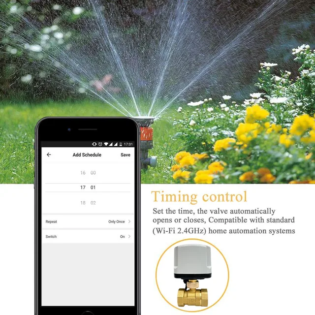 Tuya WiFi Smart Timing Switch Electric Ball Valve AC220V Water Auto Valve Controller Works With Alexa Google Home 3