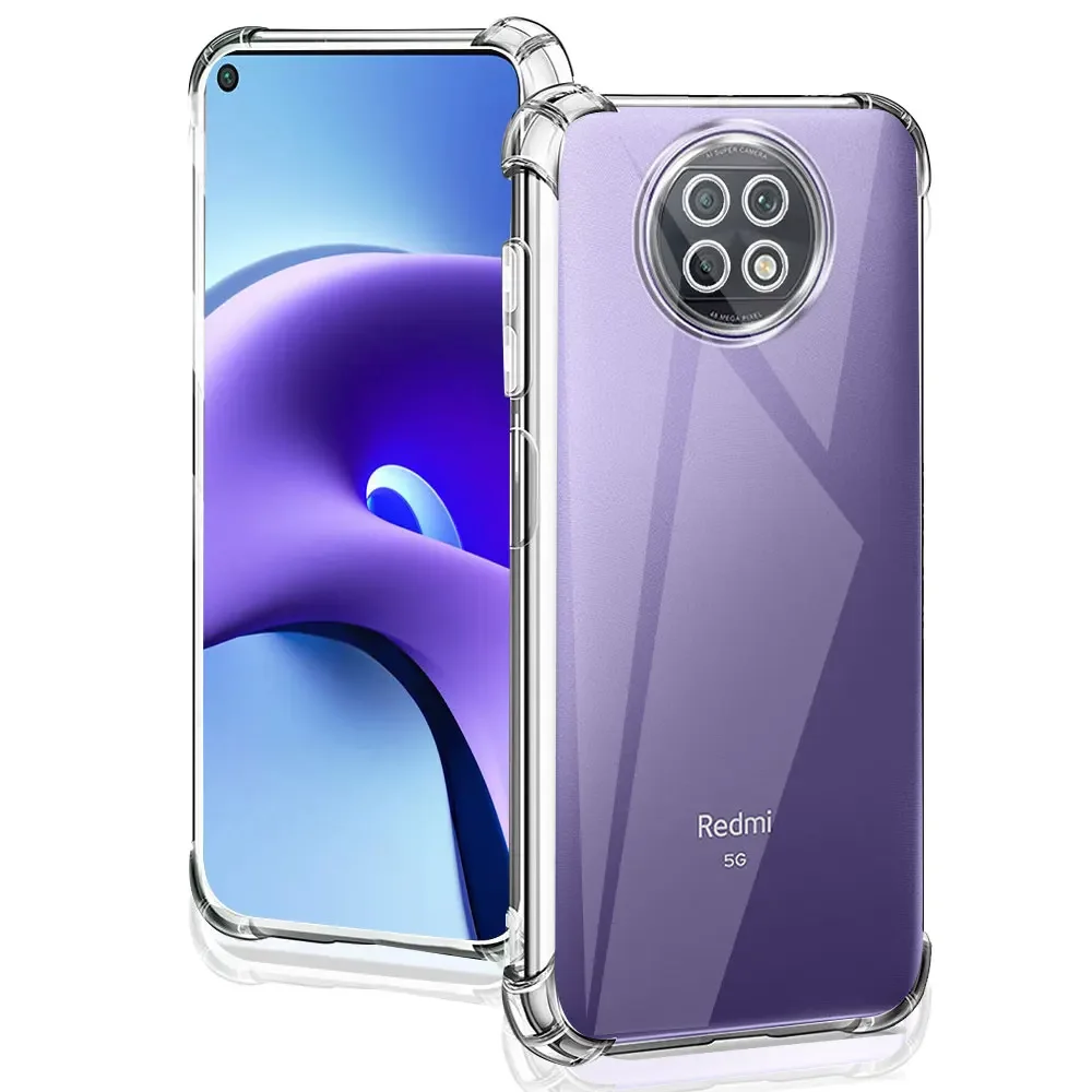 TingYR Cover Antiurdo Per Xiaomi Redmi Note 9T 5G: Custodia Flessibile TPU Morbida Con Bordo Antiscivolo (Nera)