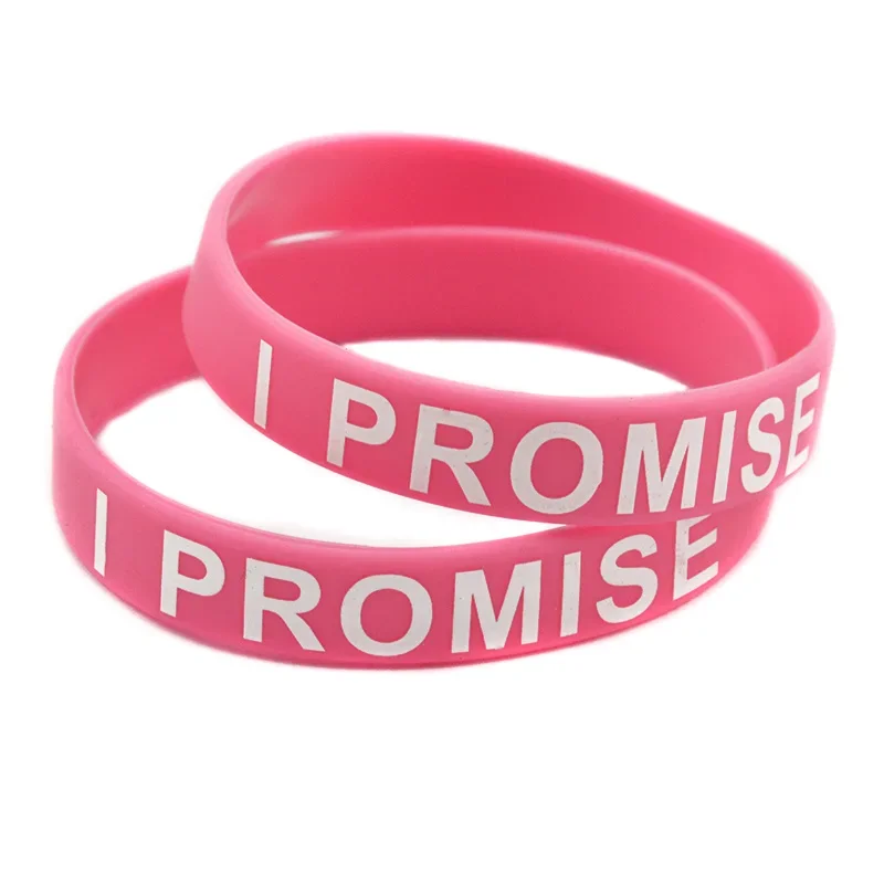 1 PC I Promise Silicone Bracelet Sports Wristband Motivational Bangle Unisex Adult Size 9 Colors 4