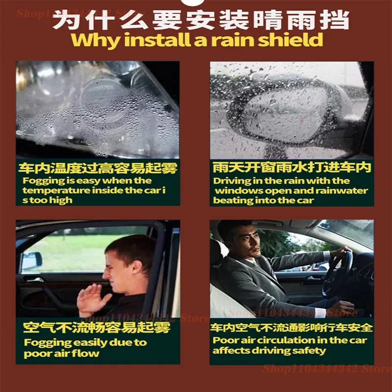 For XPENG G6 Window visors Rainwater prevention; Covering the sunlight; Anti fog; Snow prevention