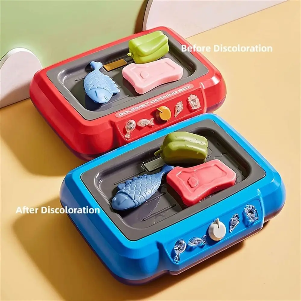 

Plastic Gourmet Cooking Box Toy DIY Multi-functional Food Recognize Change Color Toys Simulation Induction Kitchen Cooking Set