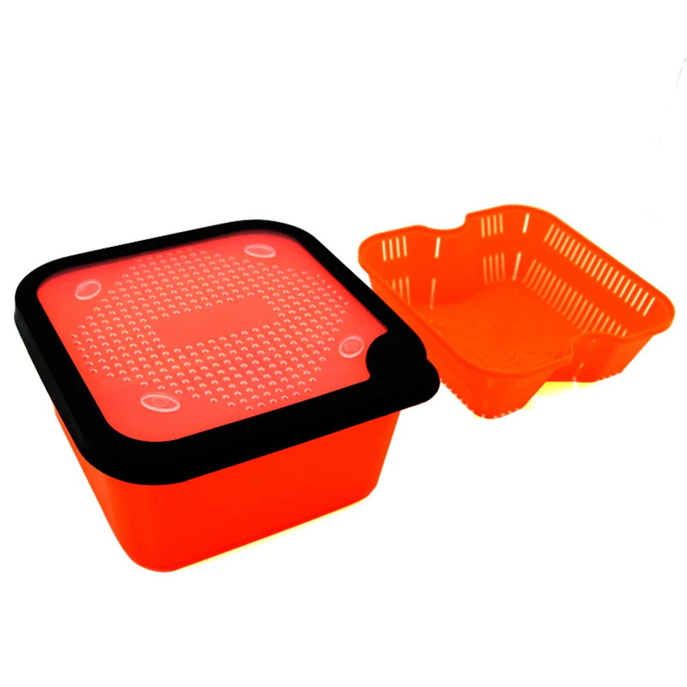 Water Drainer Pellet Strainer Fishing Trips Orange Pellet Strainer For Fishing High Ventilation Lid Sieve For Pellets fishing accessories fishing tools fishing tool