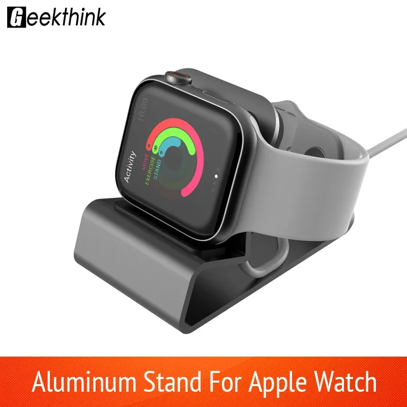 Aluminum Charger Stand for Apple Watch Dock Station Charging Holder for iWatch 10/9/SE/8/7/6/5/4/3/2/1 Ultra 1 2 Silicon Bracket