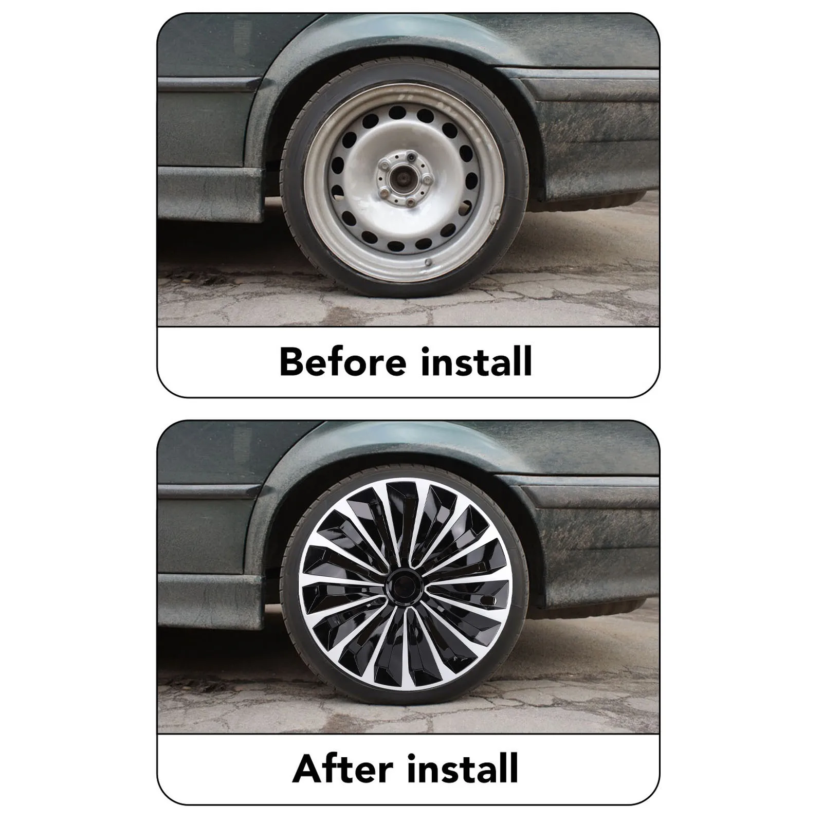 Wheel Hub  15in Hubcaps Full  Stylish Look  Fit  R15 Wheel Rim Cover for Most Cars Truck SUV