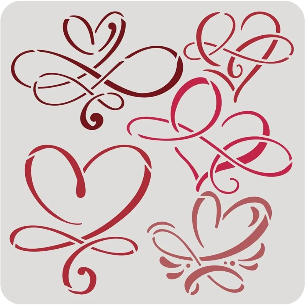 

Love Sign Stencil, 12x12" Infinity Heart Plastic Reusable Drawing Stencils Decoration Template for Painting on Scrapbook Fabric