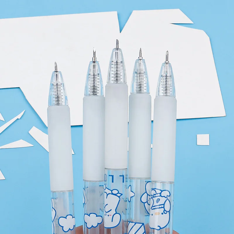 Utility Knife Press Cartoon Bear Art Pen Knife Paper Cutting Tool Craft Precision Sticker Cutter School Supplies 1 Piece