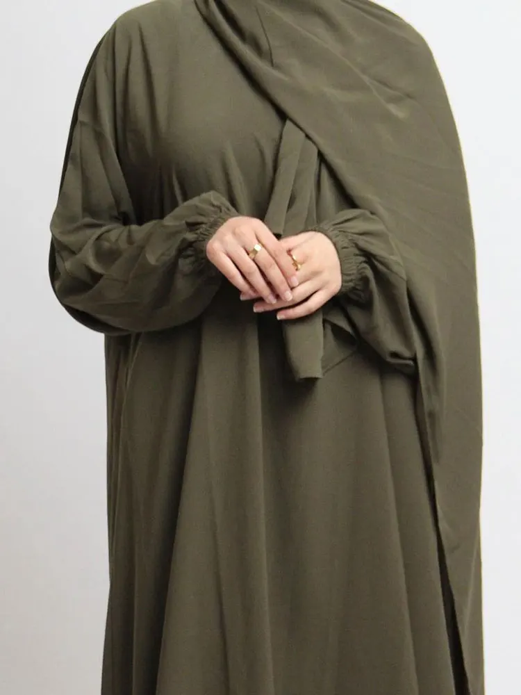 

Hooded Abaya Jilbab For Women Nida Ramadan Muslim Hijab Long Dress One Piece Prayer Outfit Islamic Dubai Turkish Modest Abayas