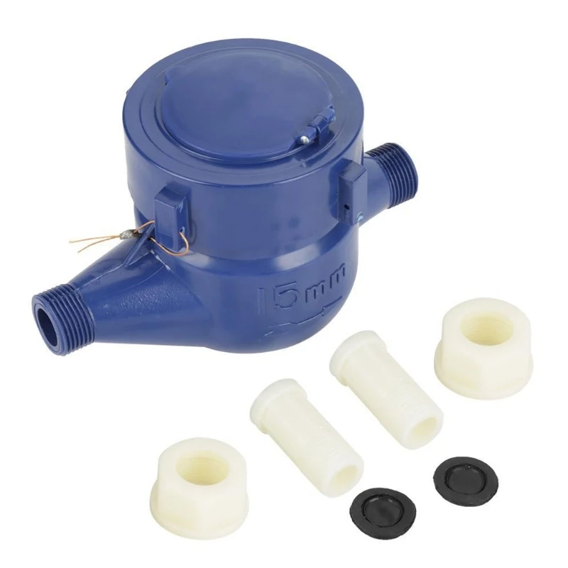 Water Meter Water Flow Meter 15mm 1/2 inch Cold Water Meter Compatible with Garden & Home use Wet Table Measuring Tool