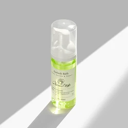 GLAMLASH 60ml Fruit Scent Eyelash Foam Cleanser with No-Tears Formula - Gentle Lash Shampoo with Easy-Pump Bottle (Aloe)