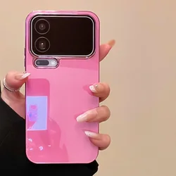 Luxury Electroplating Glass Phone Case - Solid Color Shockproof Protection Shell - Xiaomi 17 pro (Rose Red)