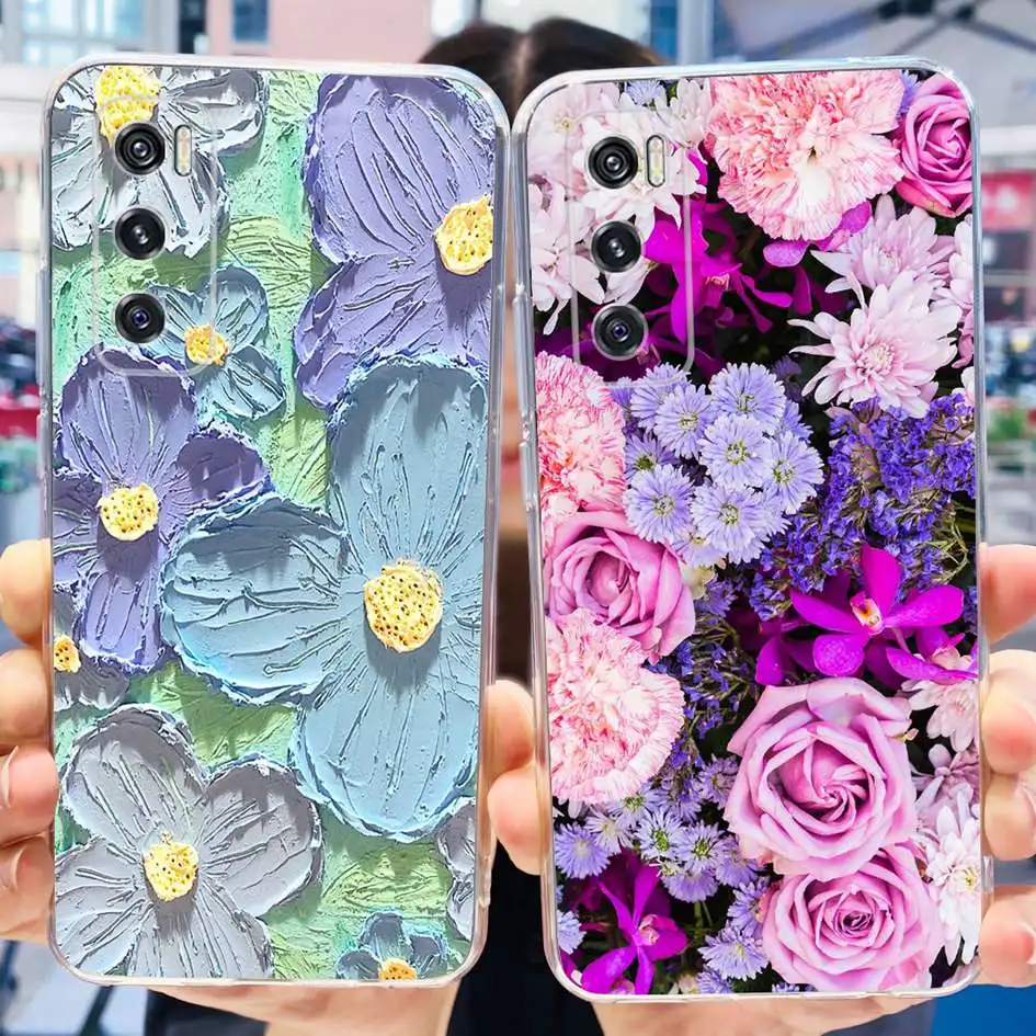 6.44 Clear Silicone Soft TPU Back Cover - Cute Astronaut Design