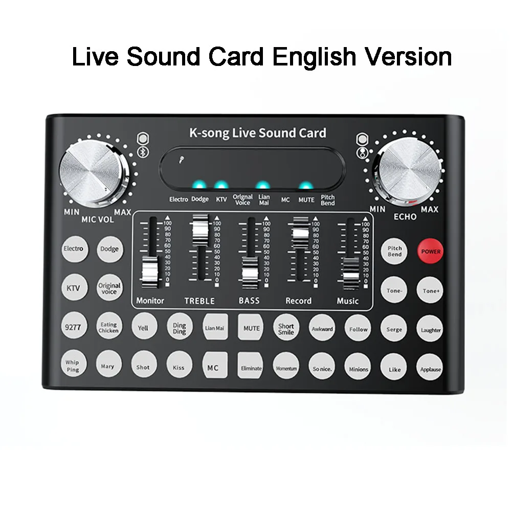 

Live Sound Card K1 F007 Sound Card Voice Changer Studio Recording DJ Mixer Karaoke Live For Mobile Computer Interface Sound Card