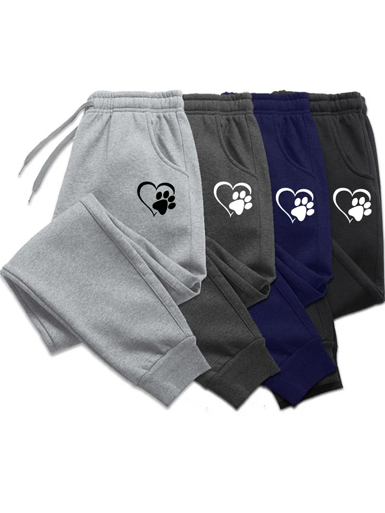Herzförmige bedruckte Sporthose für Damen, Herbst und Winter, Baumwoll-Jogginghose, Freizeit, Sport, Fitness, Jogginghose – Detail 5