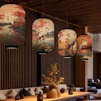 Lanterne sospese giapponesi in stoffa Ristorante lungo Bar Hotel Festival Decorazione Matrimonio Compleanno Forniture per feste a casa Lanterne Novità 1