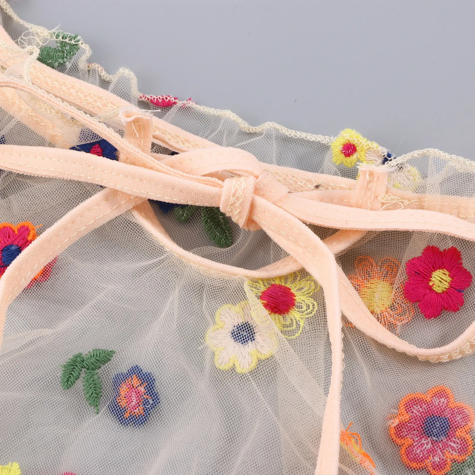 Satin Silk G-string Shorts Plus Size Women's Underwear Sexy Linger Underwear Linger Flower Embroidery Women's_voghion.com