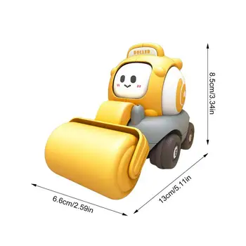 Children Cartoon Car Face Changing with Whistle Small Forklift Road Roller Bulldozer Excavator Inertia Toys for Kids Baby 6