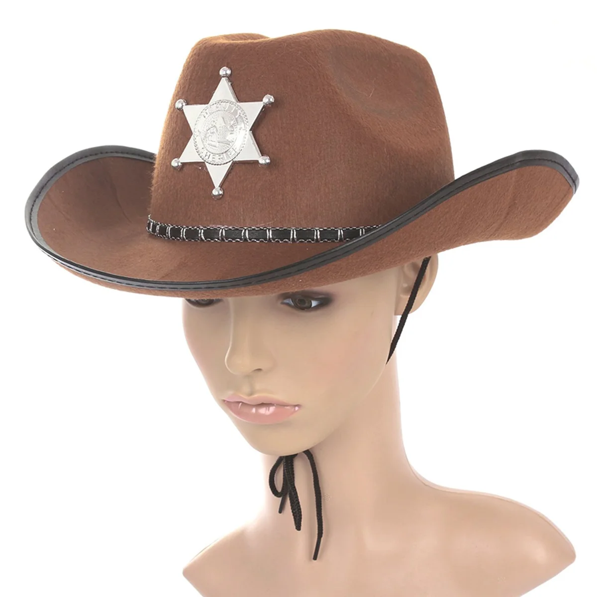 

Western Wild West Cowboy Hat For Kids Fancy Dress Halloween Party Costume (Brown)