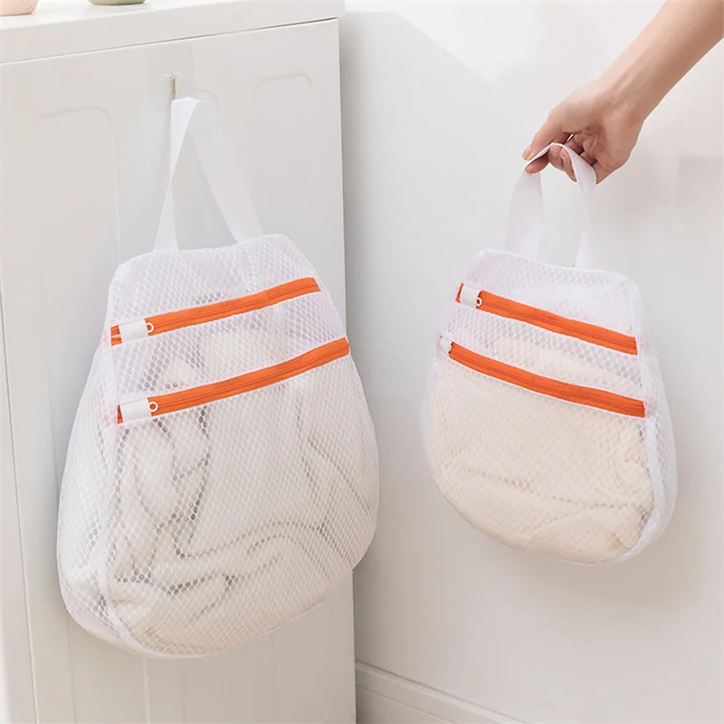 1PC Large Capacity Storage Hanging Bags Double Layer Zipper Underwear Washing Laundry Bag Multifunctional Wardrobe Organizer 3
