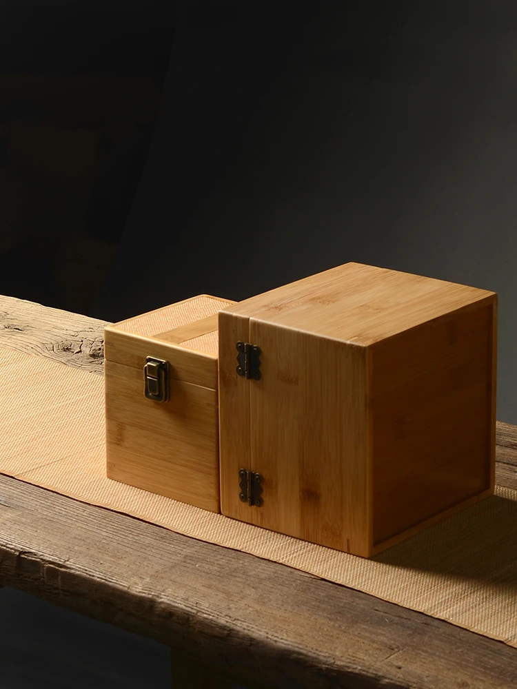 Bamboo Tea Figue Handicraft Article Storage Box, Gift Packing, Luxury Goods, Square, Rectangle 4