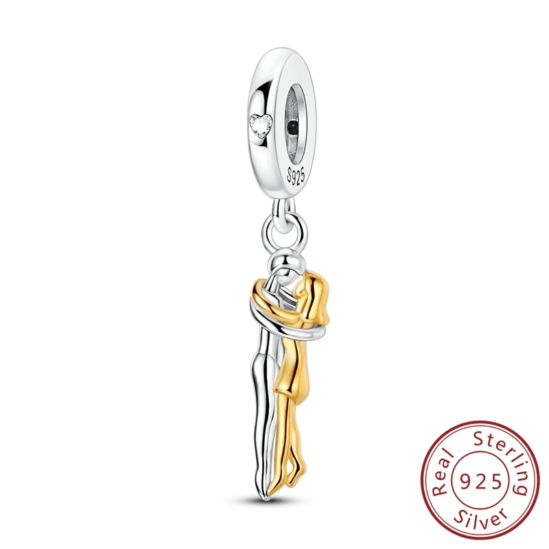Goldene Leoparden-Hund-Sonnenblumen-Perlen aus 925er-Sterlingsilber, Herbst-Ahornblätter, Original-Charms, Perlen für Armbänder, Damenschmuck, Geschenk – Detail 14