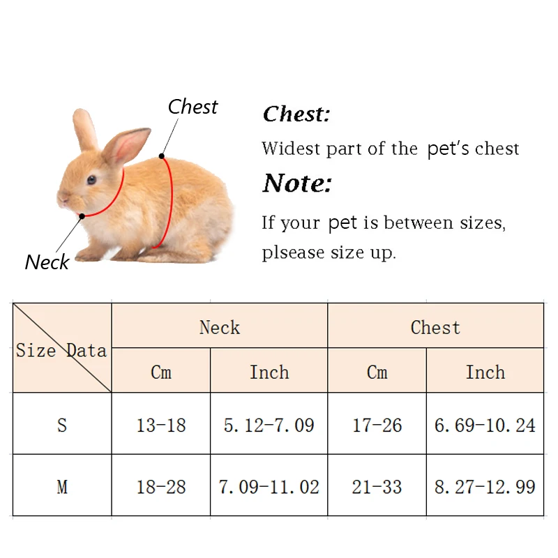 Small Animals Outdoor Wakling Supplies Cartoon Style Rabbit Harness and Leash Set Bunnies Guinea Pig Bunny Accessoris Pet