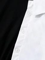 Robe chemise à épaules dénudées, style doux et cool, faux deux modèles sens, printemps automne, cordon de serrage, manches longues, jupe portefeuille aux hanches 5