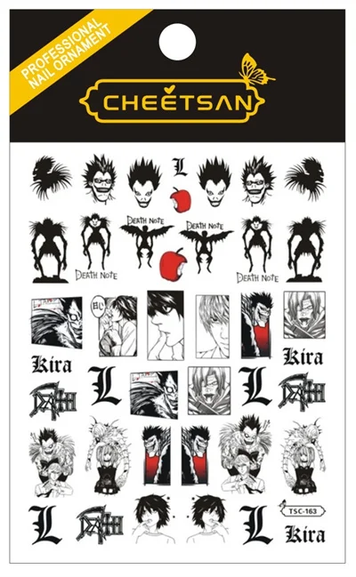 DeathNoteBook Designs TSC-163-174-280 3d Nail Art Sticker Slider Stamp Decor For Nails Accessories For Professionals