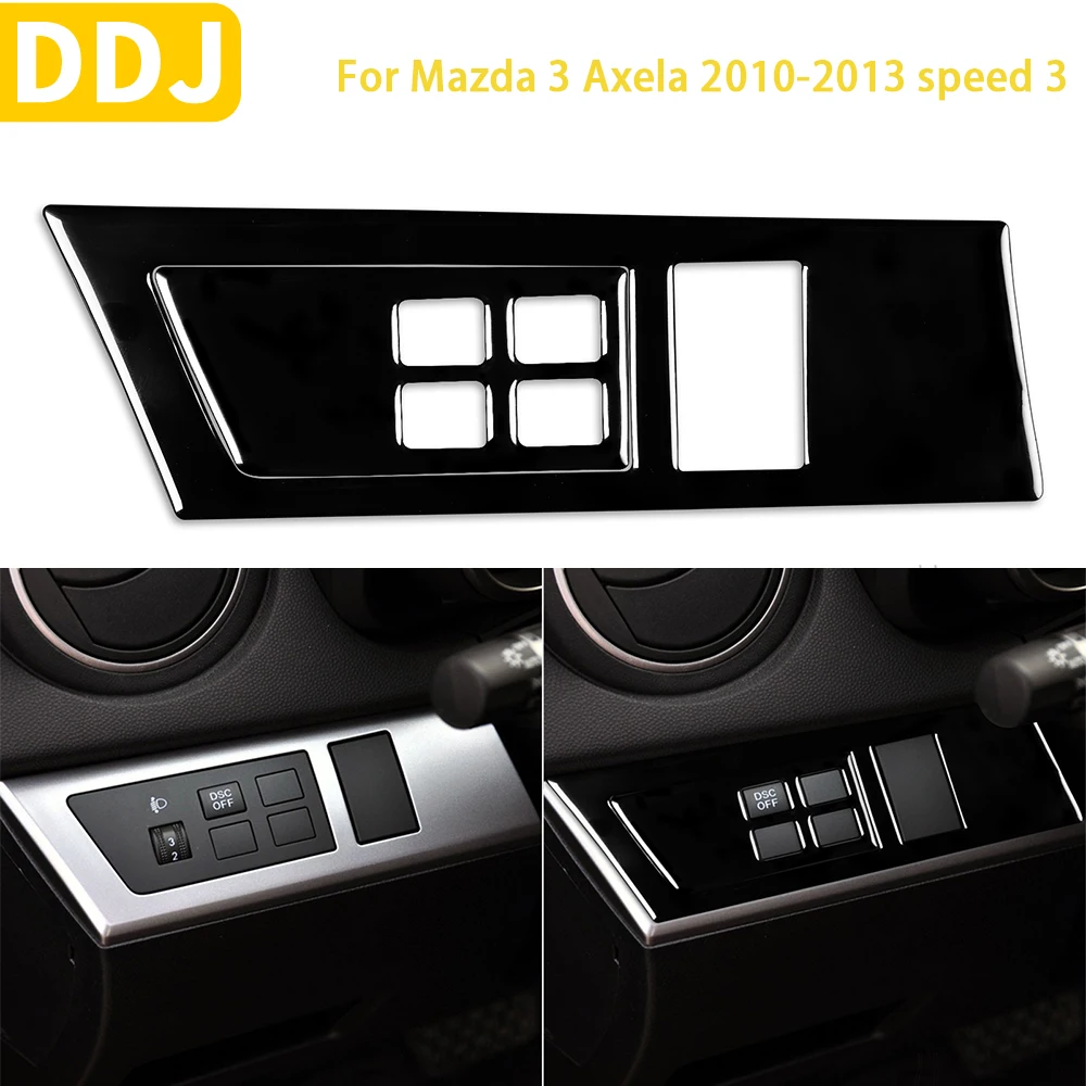 

For Mazda 3 Axela 2010-2013 Speed 3 Accessories Car Plastic Black Interior Headlight Switch Outer Frame Trim Sticker Decoration