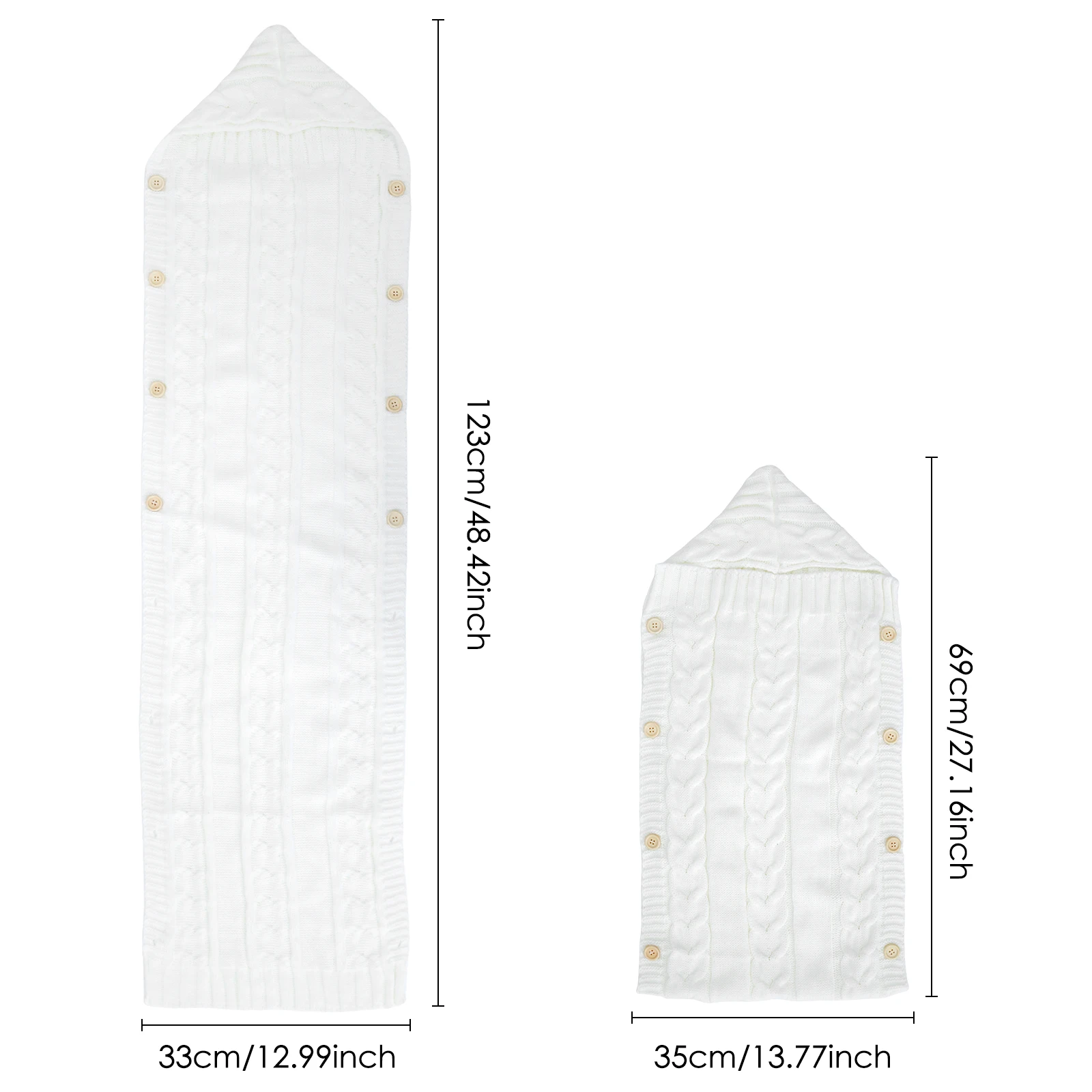 Newborn Baby Wrap Swaddle Blanket Unisex Infant Baby Stroller Wrap Soft Thick Knit Wrap Bag Receiving Blanket for 0-6 Month Baby 3