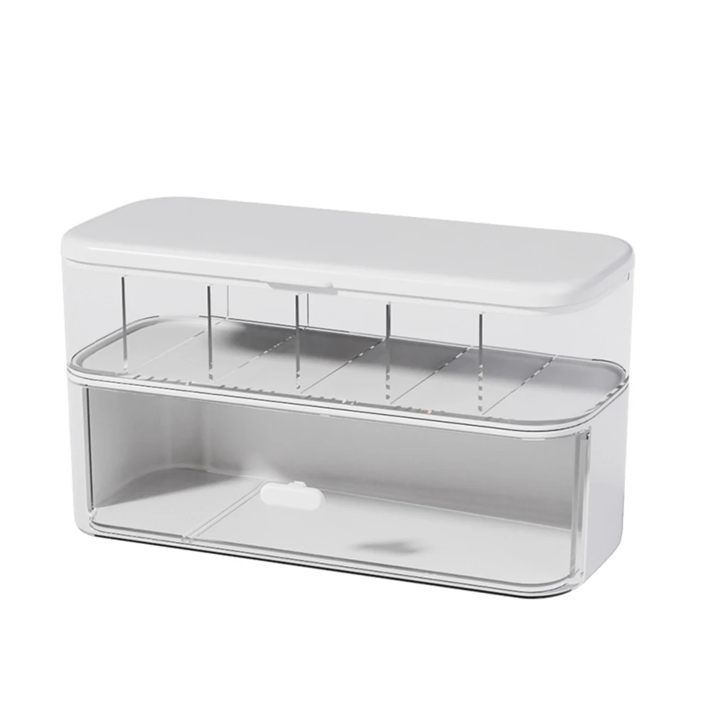 Stackable Cable Organizer Box with Lid - Dust-Proof Storage Solution
