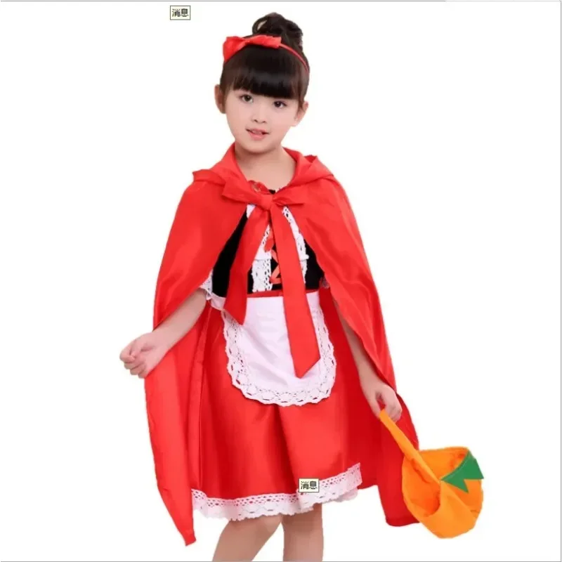 Princess Dress Party Dress Children Cos Masquerade Girls Costumes Festival Performance Costumes Little Red Riding Hood cosplay costume riding hood costume