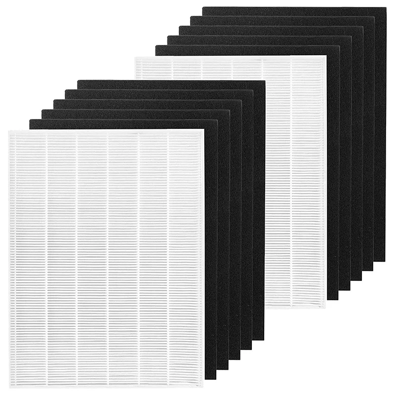 

2 Ture HEPA Filters + 10 Carbon Replacement Filters For Winix 115115 Filter A Size 21 For Winix C535 P300 5500 5300