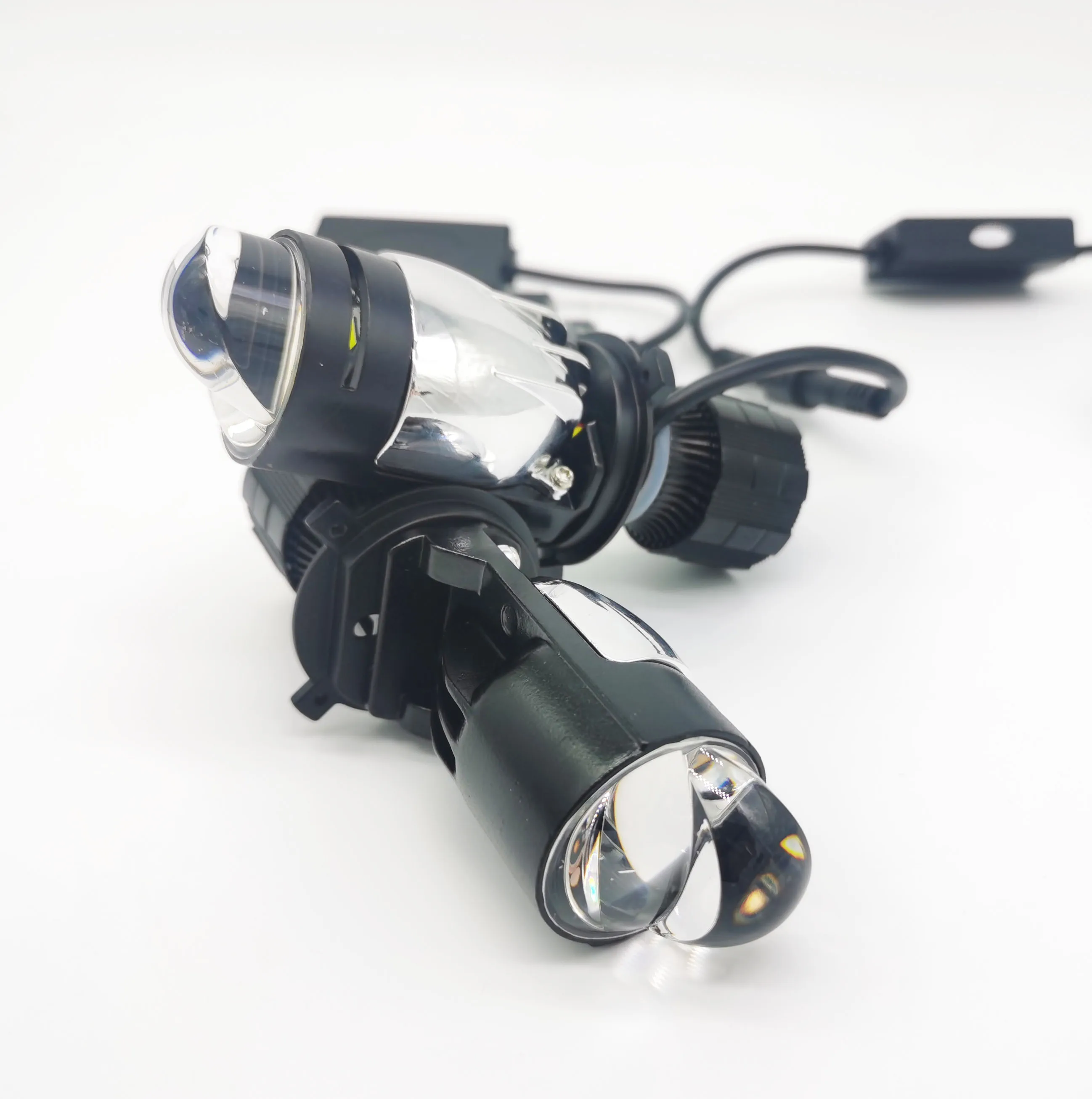 KEPMA LED 2PCS H4 Bi-LED M01K Mini Projector Lens LHD Headlight Kit Bulbs Hi/Lo Beam 50000LM