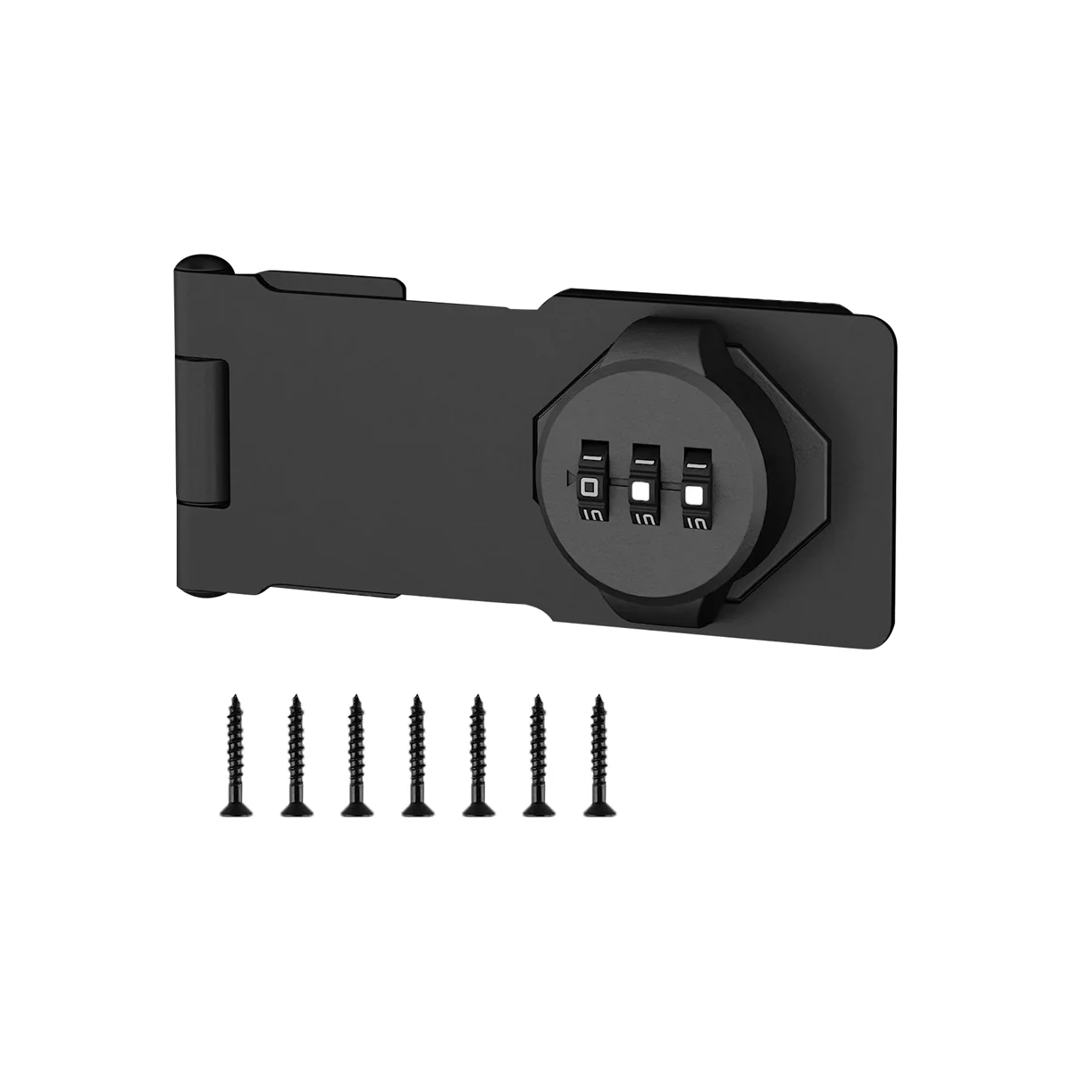 Keyless Combination Lock -3-Digit Combination Lock for Cabinet Doors - Twist Knob Hasp Latch Lock with Password Code