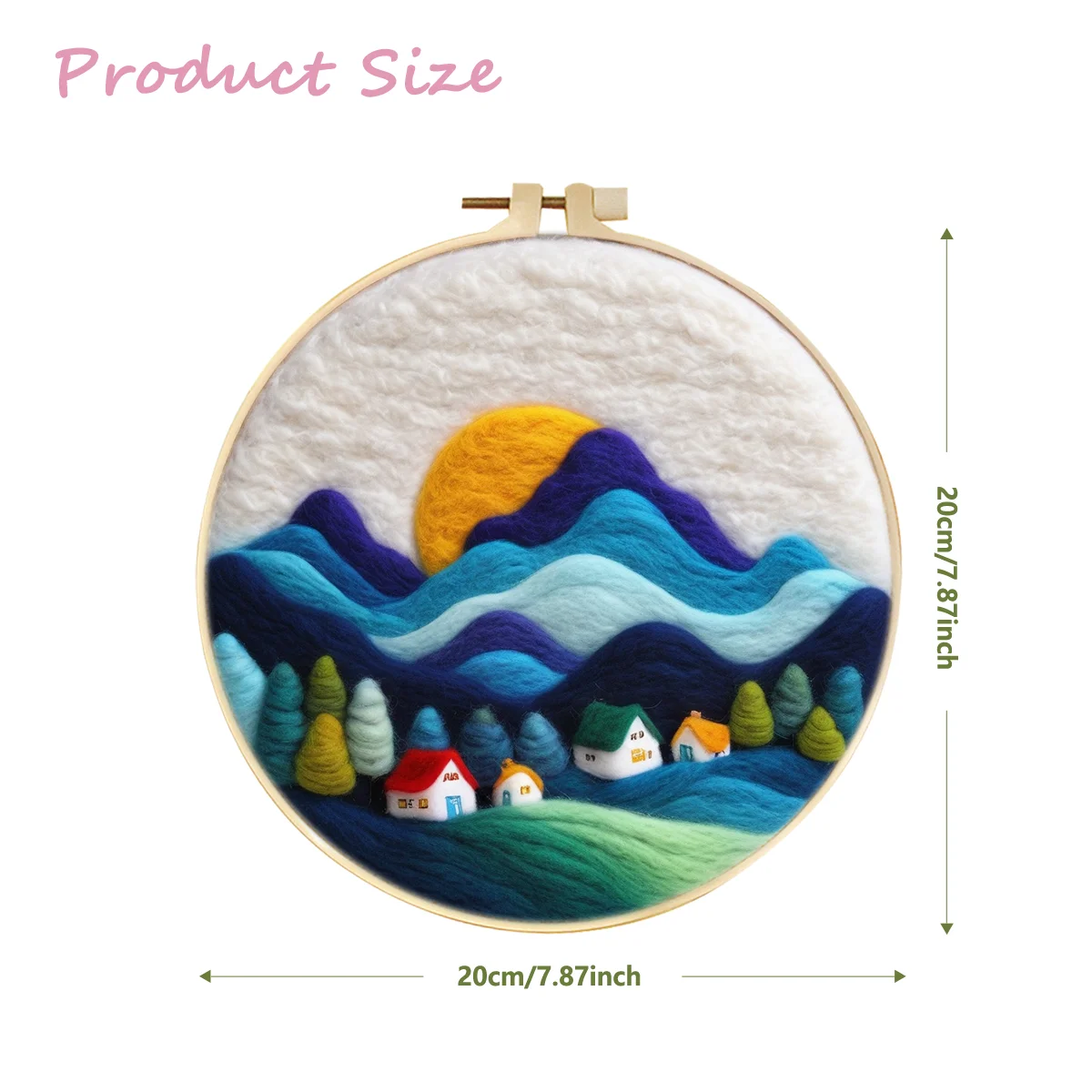 GATYZTORY Needle Felting Painting Kits Beginners DIY Wool Needle Felting Starter Kit Starry Sky Scenery Home Decoration Art Craf